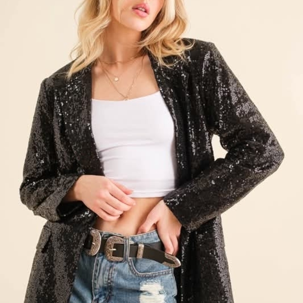 Black Sequin Blazer